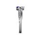 6 - Nicia White Sapphire and Tanzanite with Side Diamonds Bypass Ring 