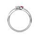 5 - Nicia Ruby and Diamond with Side Diamonds Bypass Ring 