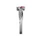 6 - Nicia Ruby and Diamond with Side Diamonds Bypass Ring 