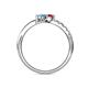 5 - Nicia Ruby and Blue Topaz with Side Diamonds Bypass Ring 