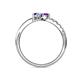 5 - Nicia Amethyst and Tanzanite with Side Diamonds Bypass Ring 