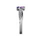 6 - Nicia Amethyst and Tanzanite with Side Diamonds Bypass Ring 