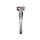 6 - Nicia Amethyst and Ruby with Side Diamonds Bypass Ring 