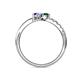5 - Nicia Emerald and Tanzanite with Side Diamonds Bypass Ring 