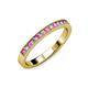 3 - Ronia Pink Sapphire and Lab Grown Diamond 12 Stone Wedding Band 