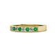 1 - Gania 2.40 mm Emerald and Lab Grown Diamond 8 Stone Wedding Band 