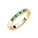 3 - Gania 2.40 mm Emerald and Lab Grown Diamond 8 Stone Wedding Band 