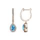 1 - Ilona 0.98 ctw Blue Topaz Pear Shape (5x3 mm) with accented Diamond Halo Dangling Earrings 