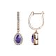 1 - Ilona 0.88 ctw Iolite Pear Shape (5x3 mm) with accented Diamond Halo Dangling Earrings 