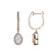 1 - Ilona 1.08 ctw White Sapphire Pear Shape (5x3 mm) with accented Diamond Halo Dangling Earrings 