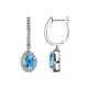 1 - Ilona 1.46 ctw Blue Topaz Pear Shape (6x4 mm) with accented Diamond Halo Dangling Earrings 