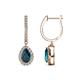1 - Ilona 1.46 ctw London Blue Topaz Pear Shape (6x4 mm) with accented Diamond Halo Dangling Earrings 