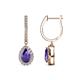 1 - Ilona 1.16 ctw Iolite Pear Shape (6x4 mm) with accented Diamond Halo Dangling Earrings 