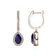 1 - Ilona 1.66 ctw Blue Sapphire Pear Shape (6x4 mm) with accented Diamond Halo Dangling Earrings 