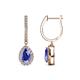 1 - Ilona 1.36 ctw Tanzanite Pear Shape (6x4 mm) with accented Diamond Halo Dangling Earrings 