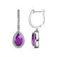 1 - Ilona 1.64 ctw Amethyst Pear Shape (7x5 mm) with accented Diamond Halo Dangling Earrings 