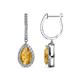 1 - Ilona 1.64 ctw Citrine Pear Shape (7x5 mm) with accented Diamond Halo Dangling Earrings 