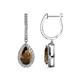 1 - Ilona 1.64 ctw Smoky Quartz Pear Shape (7x5 mm) with accented Diamond Halo Dangling Earrings 