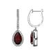 1 - Ilona 2.14 ctw Red Garnet Pear Shape (7x5 mm) with accented Diamond Halo Dangling Earrings 