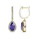 1 - Ilona 1.54 ctw Iolite Pear Shape (7x5 mm) with accented Diamond Halo Dangling Earrings 