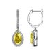 1 - Ilona 2.14 ctw Yellow Sapphire Pear Shape (7x5 mm) with accented Diamond Halo Dangling Earrings 