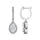 1 - Ilona 2.14 ctw White Sapphire Pear Shape (7x5 mm) with accented Diamond Halo Dangling Earrings 