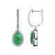 1 - Ilona 1.94 ctw Emerald Pear Shape (7x5 mm) with accented Diamond Halo Dangling Earrings 