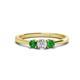 1 - Quyen 0.57 ctw (4.00 mm) Round Green Garnet and Lab Grown Diamond Three Stone Engagement Ring  