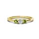 1 - Quyen 0.57 ctw (4.00 mm) Round Peridot and Lab Grown Diamond Three Stone Engagement Ring  