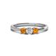 1 - Quyen 0.49 ctw (4.00 mm) Round Citrine and Lab Grown Diamond Three Stone Engagement Ring  