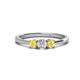 1 - Quyen 0.54 ctw (4.00 mm) Round Yellow Sapphire and Lab Grown Diamond Three Stone Engagement Ring  