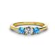1 - Quyen 0.94 ctw (5.00 mm) Round Lab Grown Diamond and Blue Topaz Three Stone Engagement Ring 