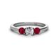 1 - Quyen 1.03 ctw (5.00 mm) Round Lab Grown Diamond and Ruby Three Stone Engagement Ring 