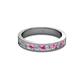 2 - Vanna 2.20 mm Pink Sapphire and Lab Grown Diamond 9 Stone Wedding Band 