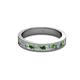2 - Vanna 2.20 mm Green Garnet and Lab Grown Diamond 9 Stone Wedding Band 