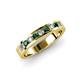3 - Vanna 2.20 mm Emerald and Lab Grown Diamond 9 Stone Wedding Band 