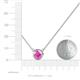 3 - Merilyn 7.50 mm Round Pink Sapphire Bezel Set Solitaire Pendant 