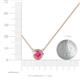 3 - Merilyn 7.50 mm Round Pink Tourmaline Bezel Set Solitaire Pendant 