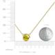 3 - Merilyn 7.50 mm Round Yellow Diamond Bezel Set Solitaire Pendant 