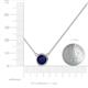 3 - Merilyn 8.00 mm Round Blue Sapphire Bezel Set Solitaire Pendant 