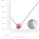 3 - Merilyn 8.00 mm Round Pink Sapphire Bezel Set Solitaire Pendant 