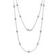 1 - Lien (13 Stn/3.4mm) Pink Sapphire on Cable Necklace 