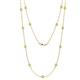 1 - Lien (13 Stn/3.4mm) Peridot on Cable Necklace 