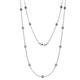 1 - Lien (13 Stn/3.4mm) Rhodolite Garnet on Cable Necklace 