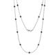 1 - Lien (13 Stn/3.4mm) Black Diamond on Cable Necklace 