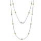1 - Lien (13 Stn/3.4mm) Yellow Sapphire on Cable Necklace 