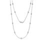 1 - Lien (13 Stn/3.4mm) White Sapphire on Cable Necklace 