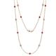 1 - Lien (13 Stn/3.4mm) Ruby and Diamond on Cable Necklace 