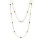 1 - Lien (13 Stn/3.4mm) Green Garnet and Diamond on Cable Necklace 