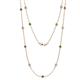 1 - Lien (13 Stn/3.4mm) Green Garnet and Diamond on Cable Necklace 